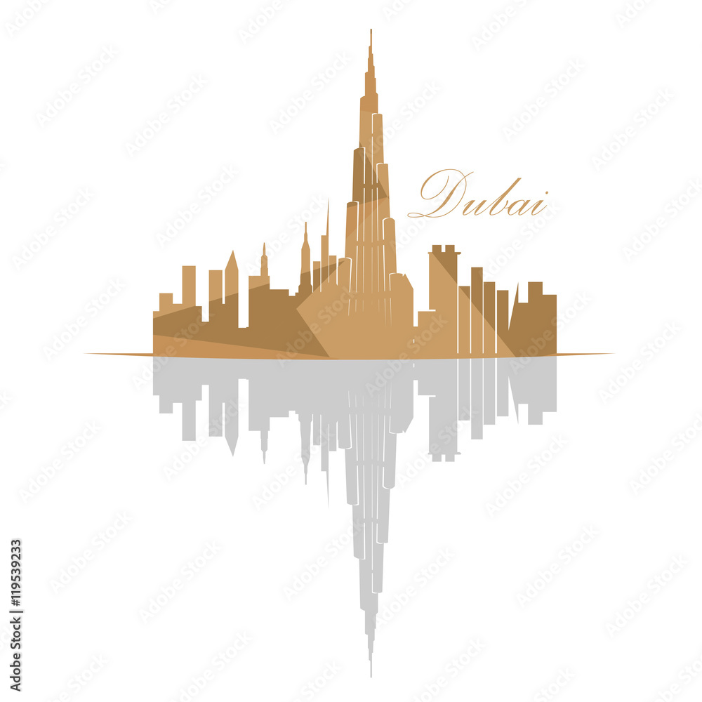 Isolated Dubai skyline
