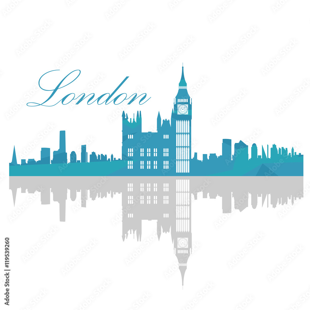 Isolated London skyline
