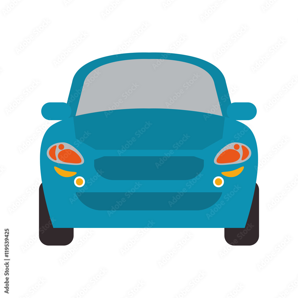 Car automobile transportation vehicle technology icon. Flat and isolated design. Vector illustration