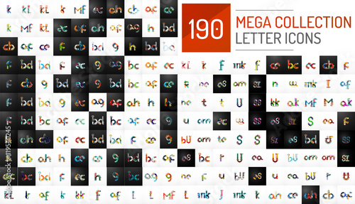 Mega collection of vector initial letter logo icons