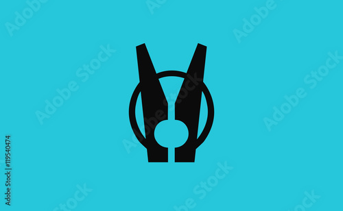 Vector clothespin symbol icon on flat background