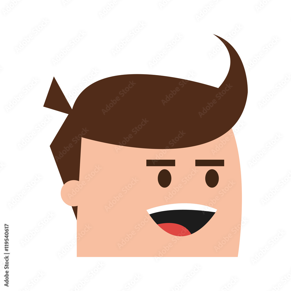 man male head face cartoon hair happy smiling icon. Flat and isolated design. Vector illustration man male head face cartoon hair happy smiling icon. Flat and isolated design. Vector illustration