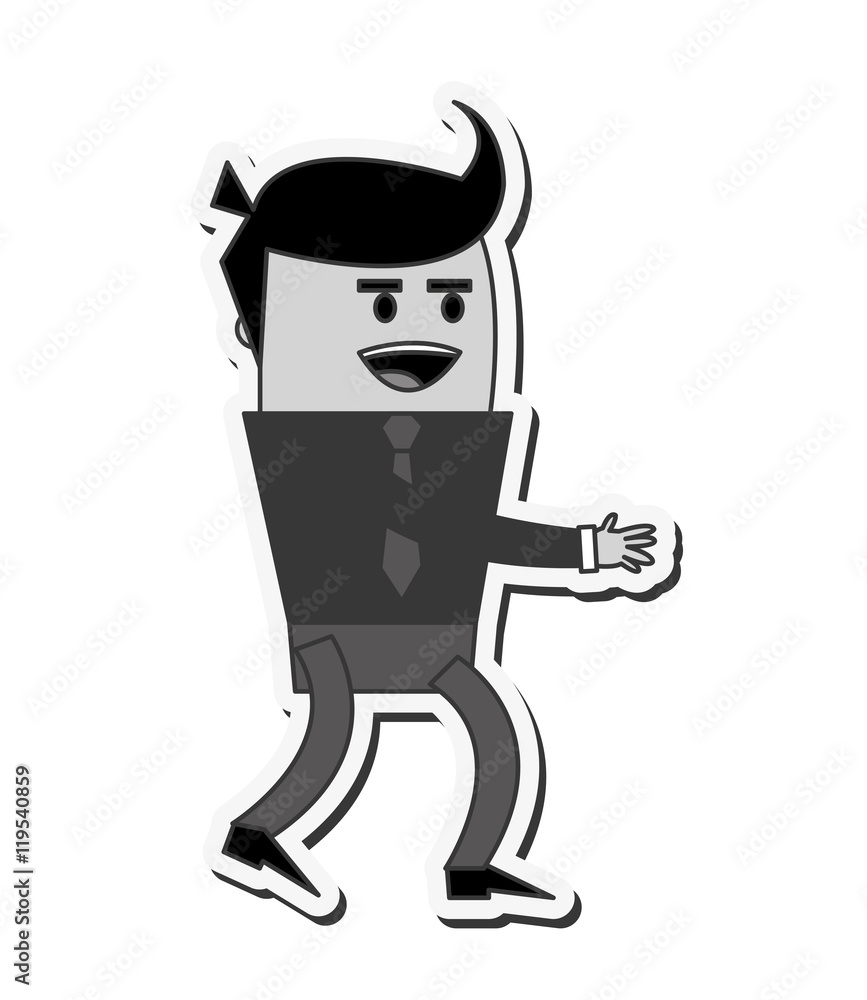 businessman man male cartoon worker proffesional icon. Flat and isolated design. Vector illustration