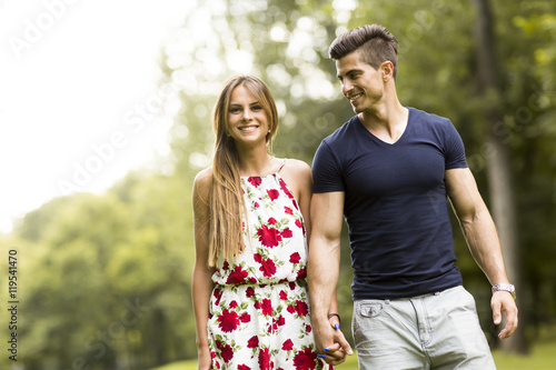 Loving couple in the park