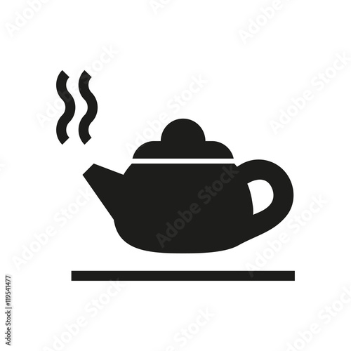 hot kettle silhouette icon on white background