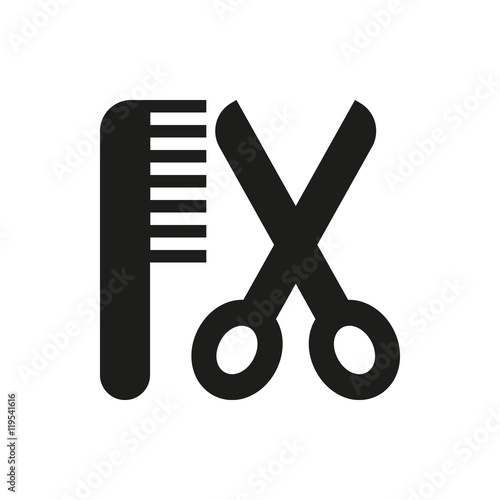 hair salon with scissors and comb icon