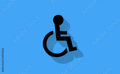 Vector disable handicap symbol on flat background