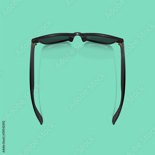 Sunglasses top view realistic vector illustration