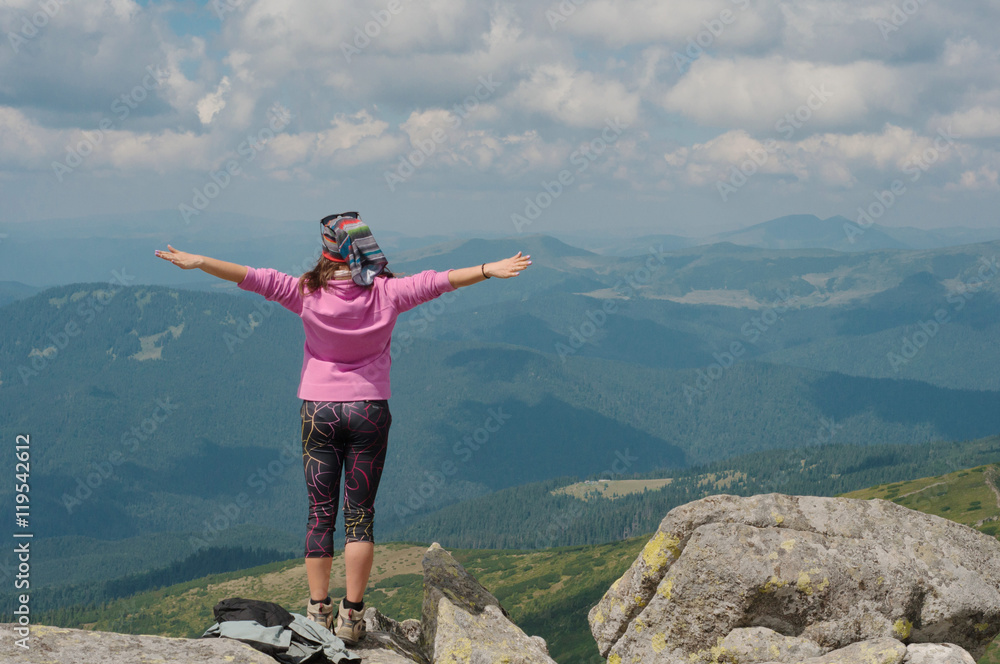 Hiking in Carpathian mountains