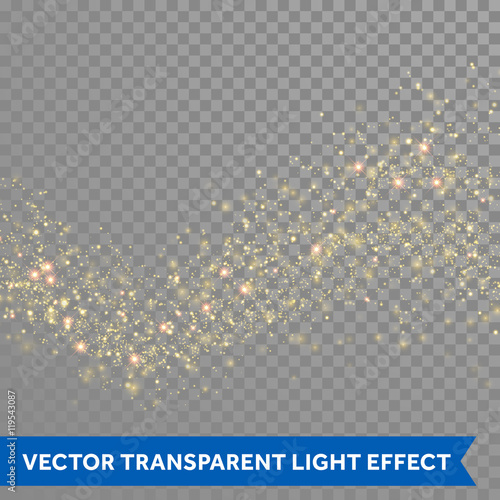 Gold glittering star dust trail sparkling particles