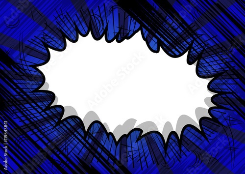 Comic book dark blue abstract background with blank space for your text