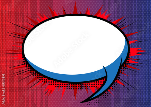 Comic book background with blank speech bubble.