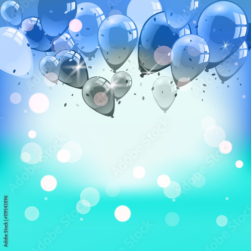 Congratulatory background, celebration concept with balloons, vector illustration