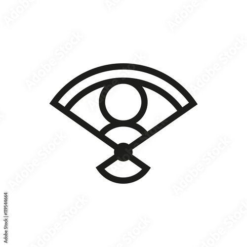 folding fan icon on white background