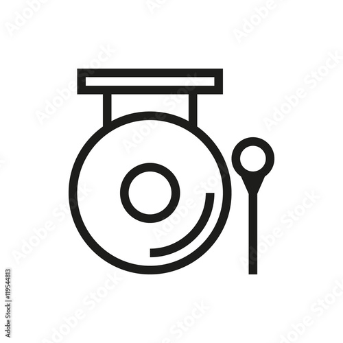 Chinese gong hammer icon on white background