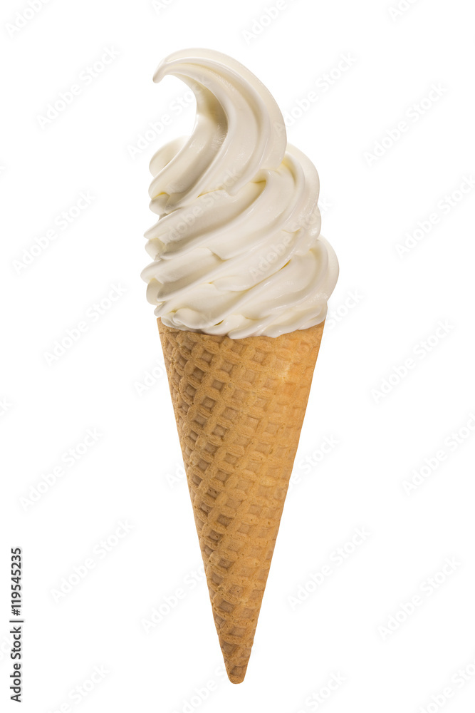 Vanilla soft ice cream waffled cone. Vanilla soft ice cream waffled cone.