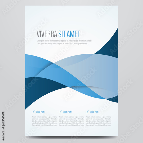 Flyer, brochure, poster, annual report, magazine cover vector template. Modern blue corporate design.