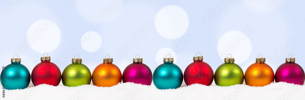 Weihnachten bunte Weihnachtskugeln Banner Dekoration Textfreirau Weihnachten bunte Weihnachtskugeln Banner Dekoration Textfreirau
