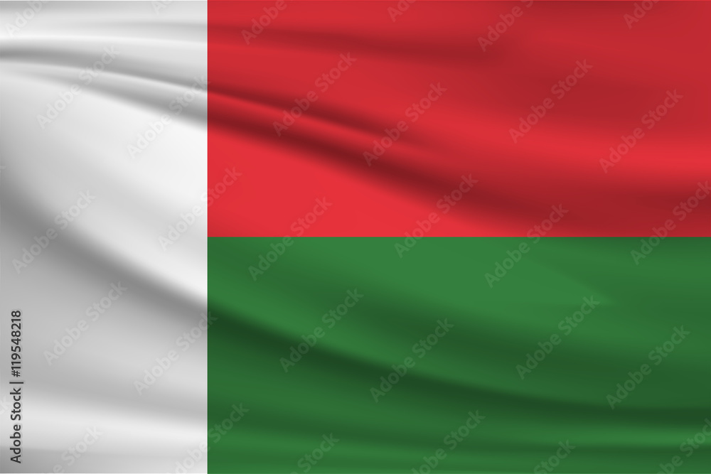 The national flag of Madagascar