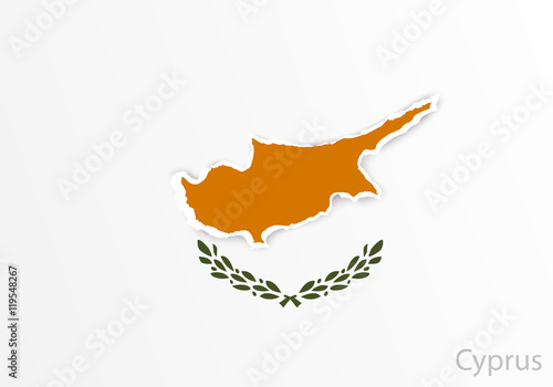 design flag cyprus from torn papers with shadows