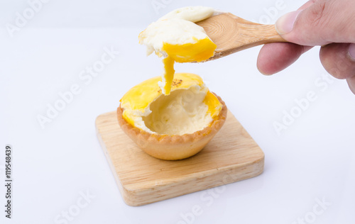 dessert egg tart sweet custard pie isolated on white background