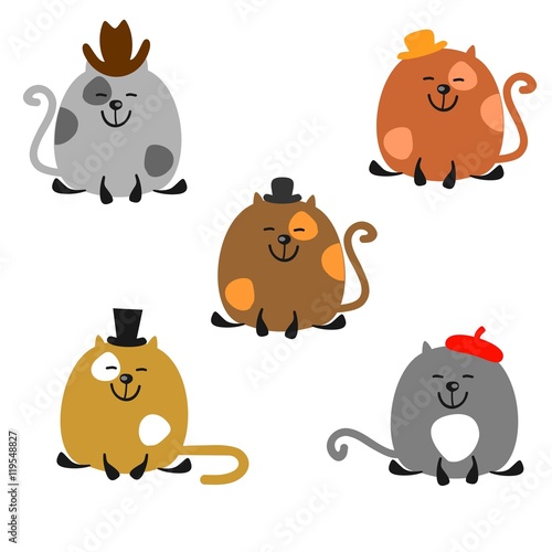 Модные коты в шляпах