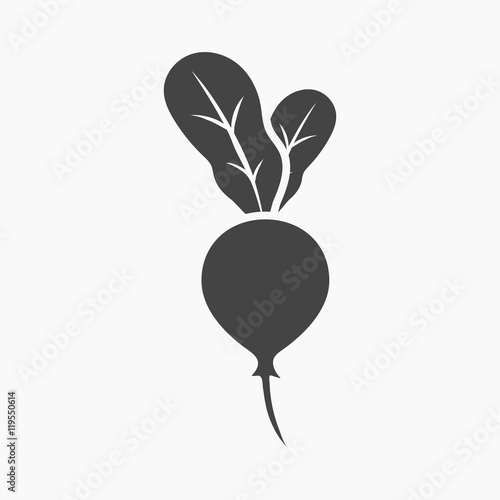 Radish icon cartoon. Singe vegetables icon from the eco food set.