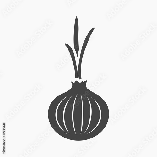 Onion icon cartoon. Singe vegetables icon from the eco food set.