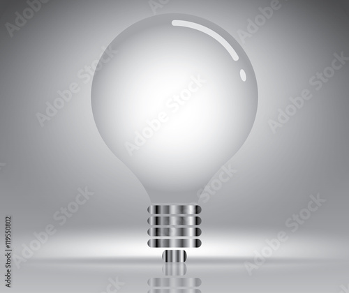 Fototapeta Naklejka Na Ścianę i Meble -  Light bulb on grey vector illustration template for advertising