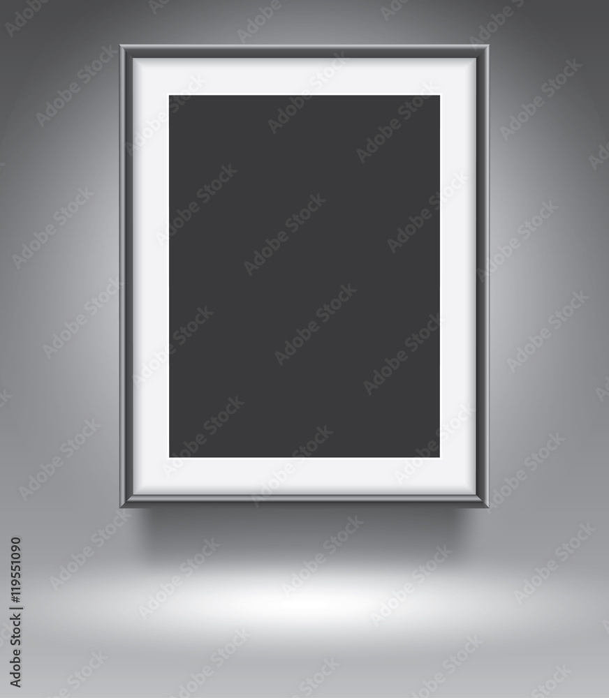 Empty frame on grey vector illustration template for advertising Empty frame on grey vector illustration template for advertising