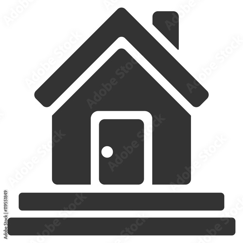 House Front Door icon. Vector style is flat iconic symbol, gray color, white background.