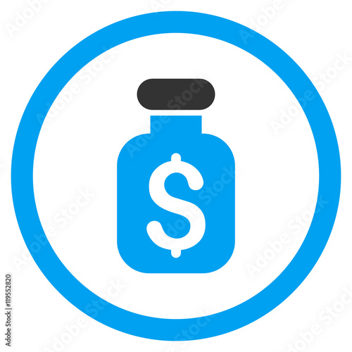 Business Remedy rounded icon. Vector illustration style is flat iconic bicolor symbol, blue and gray colors, white background.