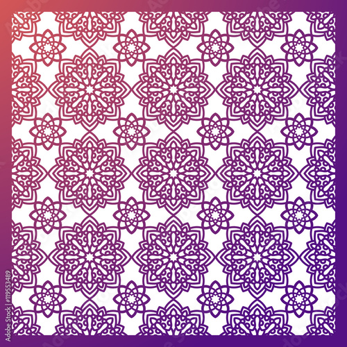 Square Pattern panel for laser cutting with mandalas.
