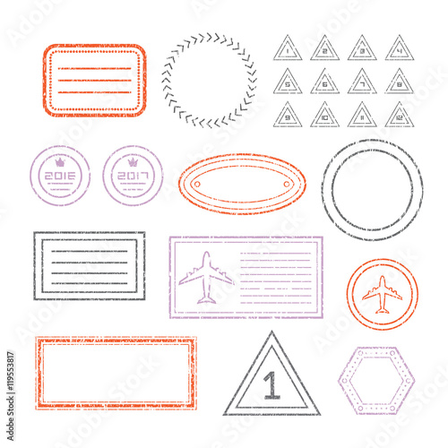 Travel Document And Blank Stamps Set