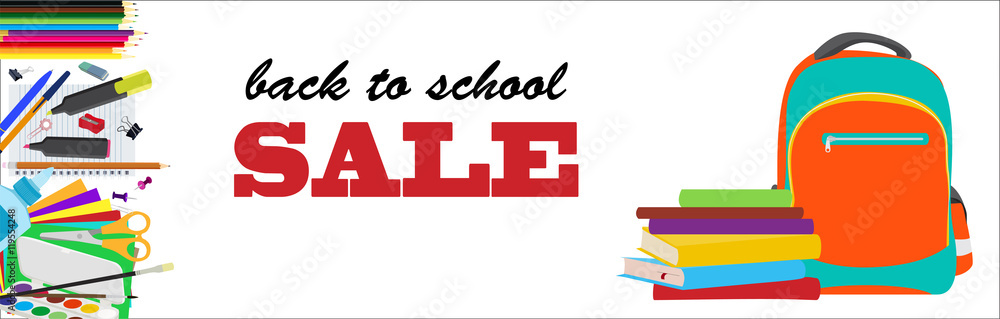 Back to school horizontal banner Back to school horizontal banner