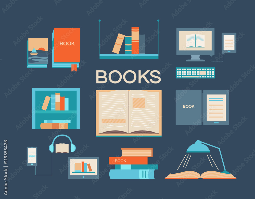 Vector set of books Vector set of books