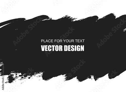 Grunge black brush stroke background. Place for text.