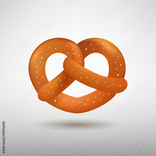 Realistic vector tasty pretzel