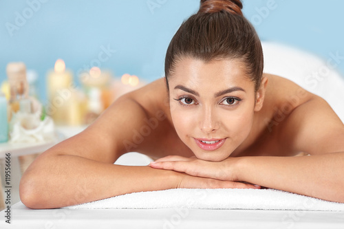 Beautiful young girl in spa...