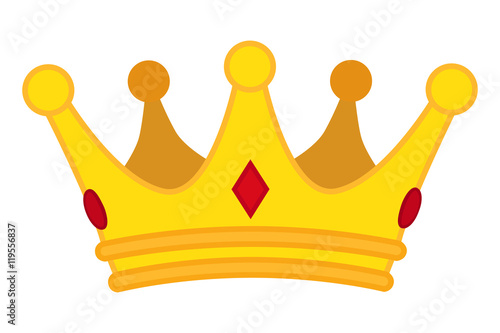 Golden crown cartoon icon. Vector jewelry for monarch.
