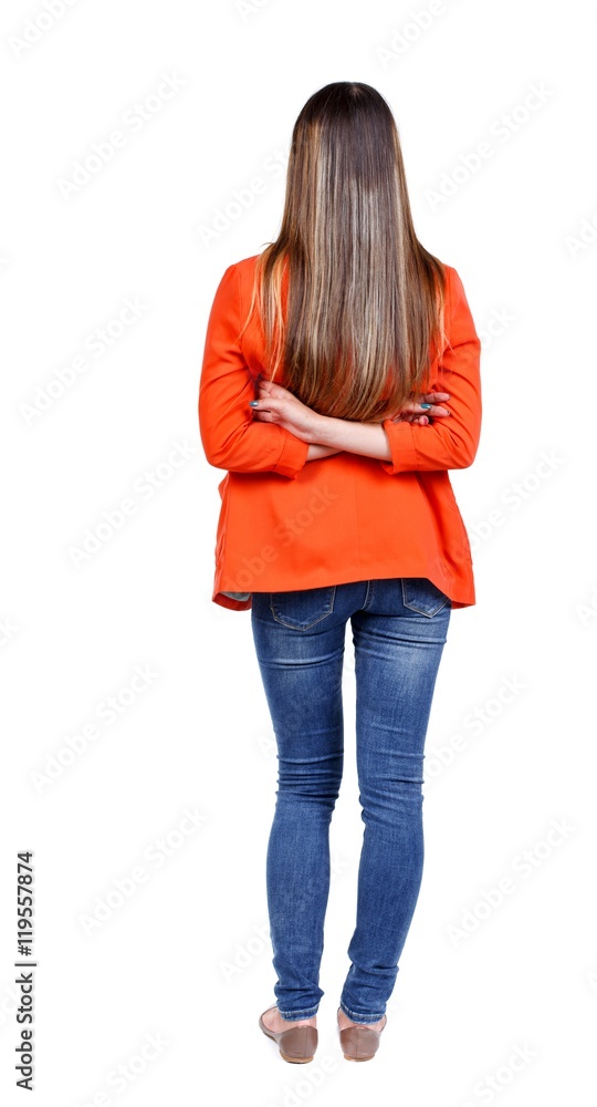 back view of standing young beautiful woman. girl watching. backside view of person. back view of standing young beautiful woman. girl watching. backside view of person.