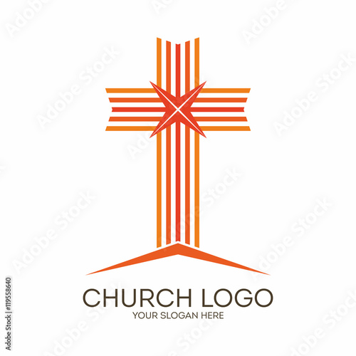 Church logo. Christian symbols. The cross of Jesus.