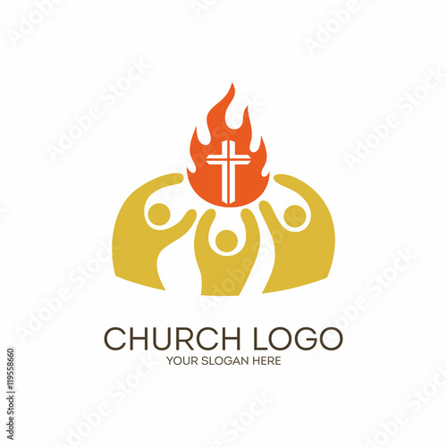 Church logo. Christian symbols. Unity in Jesus Christ.