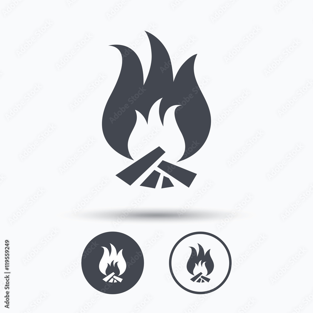 Fire icon. Blazing bonfire flame sign. Fire icon. Blazing bonfire flame sign.