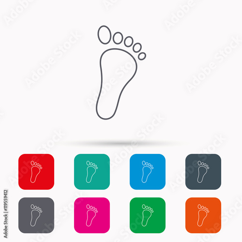 Baby footprint icon. Child foot sign.