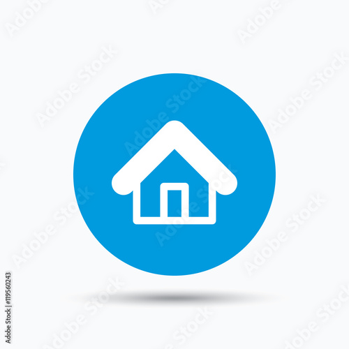 Home icon. House building sign.
