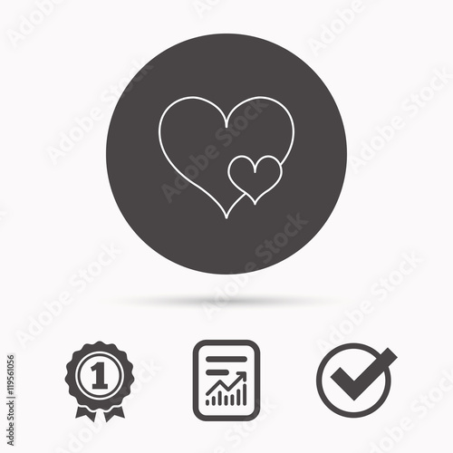 Love hearts icon. Lovers sign.