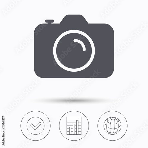 Camera icon. Professional photocamera sign.