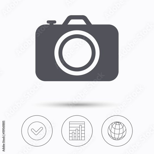 Camera icon. Professional photocamera sign.