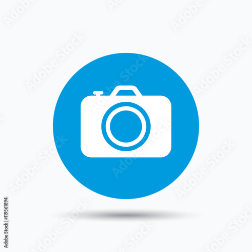 Camera icon. Professional photocamera sign.
